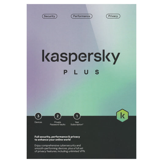 Kaspersky Plus, 3 Devices, 1 Year