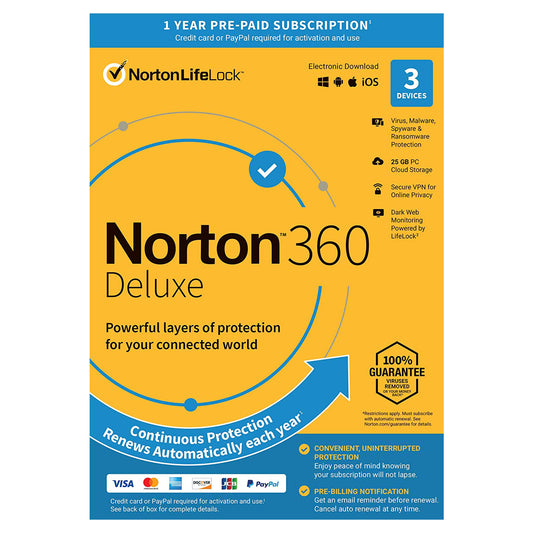 Norton 360 Deluxe, 3 Devices, 1 Year