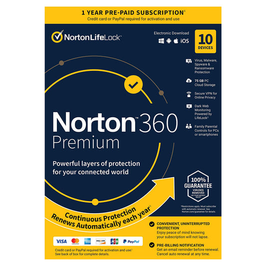 Norton 360 Premium, 10 Devices, 1 Year