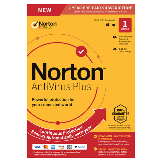 Norton Antivirus Plus, 1 Device, 1 Year