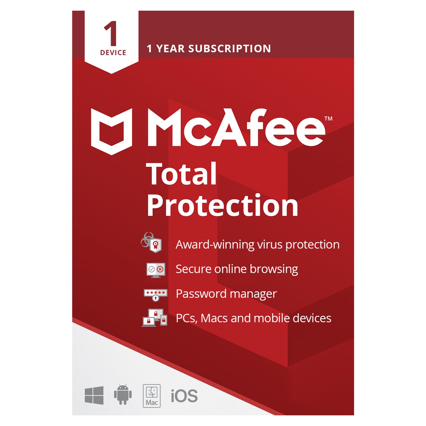 McAfee Total Protection, 1 Device, 1 Year