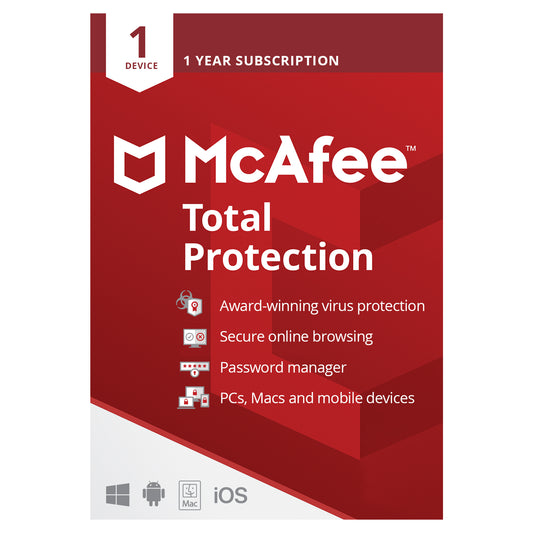 McAfee Total Protection, 1 Device, 1 Year